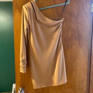 Nude one shoulder cocktail dress